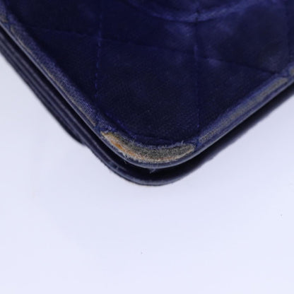 Top Quality Chanel Chain Shoulder Bag Moquette Navy CC Auth 84139
