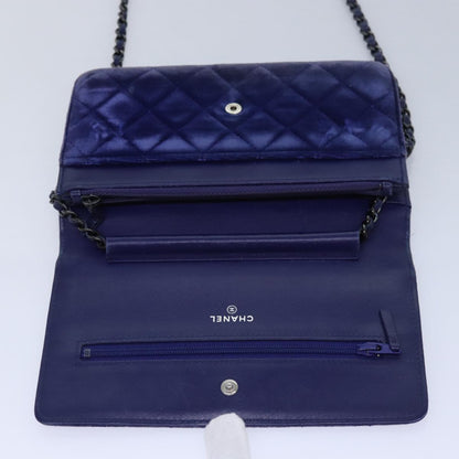 Top Quality Chanel Chain Shoulder Bag Moquette Navy CC Auth 84139