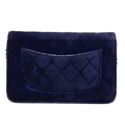 Top Quality Chanel Chain Shoulder Bag Moquette Navy CC Auth 84139