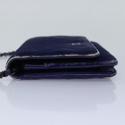 Top Quality Chanel Chain Shoulder Bag Moquette Navy CC Auth 84139