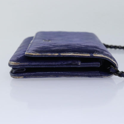 Top Quality Chanel Chain Shoulder Bag Moquette Navy CC Auth 84139