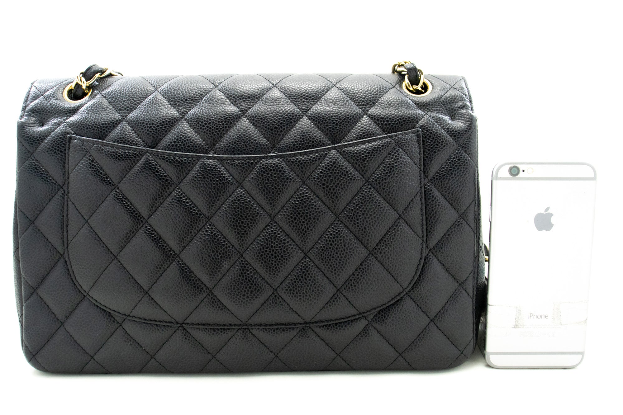Top Quality Chanel Classic Large 11 Chain Shoulder Bag W New Black Caviar