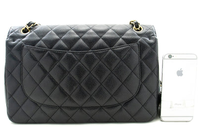 Top Quality Chanel Classic Large 11 Chain Shoulder Bag W New Black Caviar