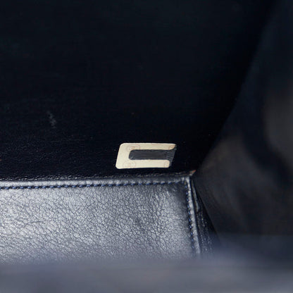 Top Quality Chanel Vintage Matrasse Chain Shoulder Bag Navy White Lambskin