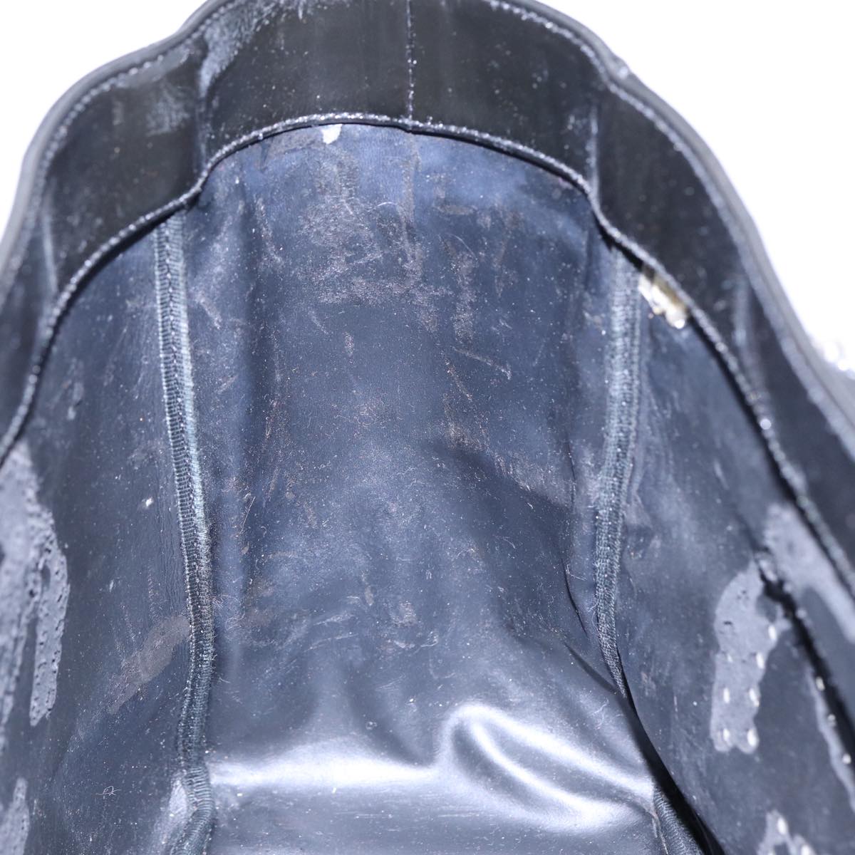 Top Quality Chanel Chain Tote Bag Patent leather Black Silver CC Auth 86039
