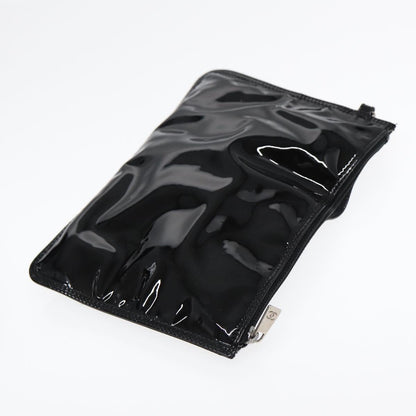 Top Quality Chanel Chain Tote Bag Patent leather Black Silver CC Auth 86039