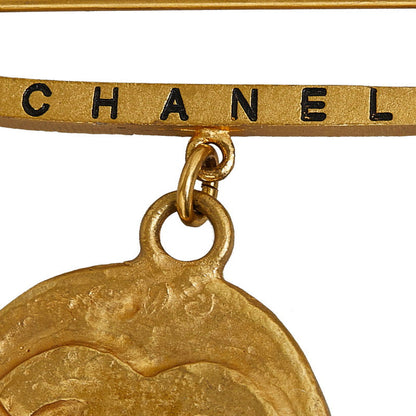 Top Quality Chanel Vintage Logo Coco Mark Coin Brooch Gold Plated