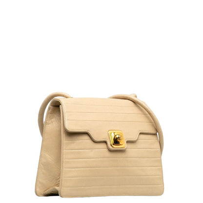 Top Quality Chanel Vintage Flap Shoulder Bag Lambskin Beige Ladies