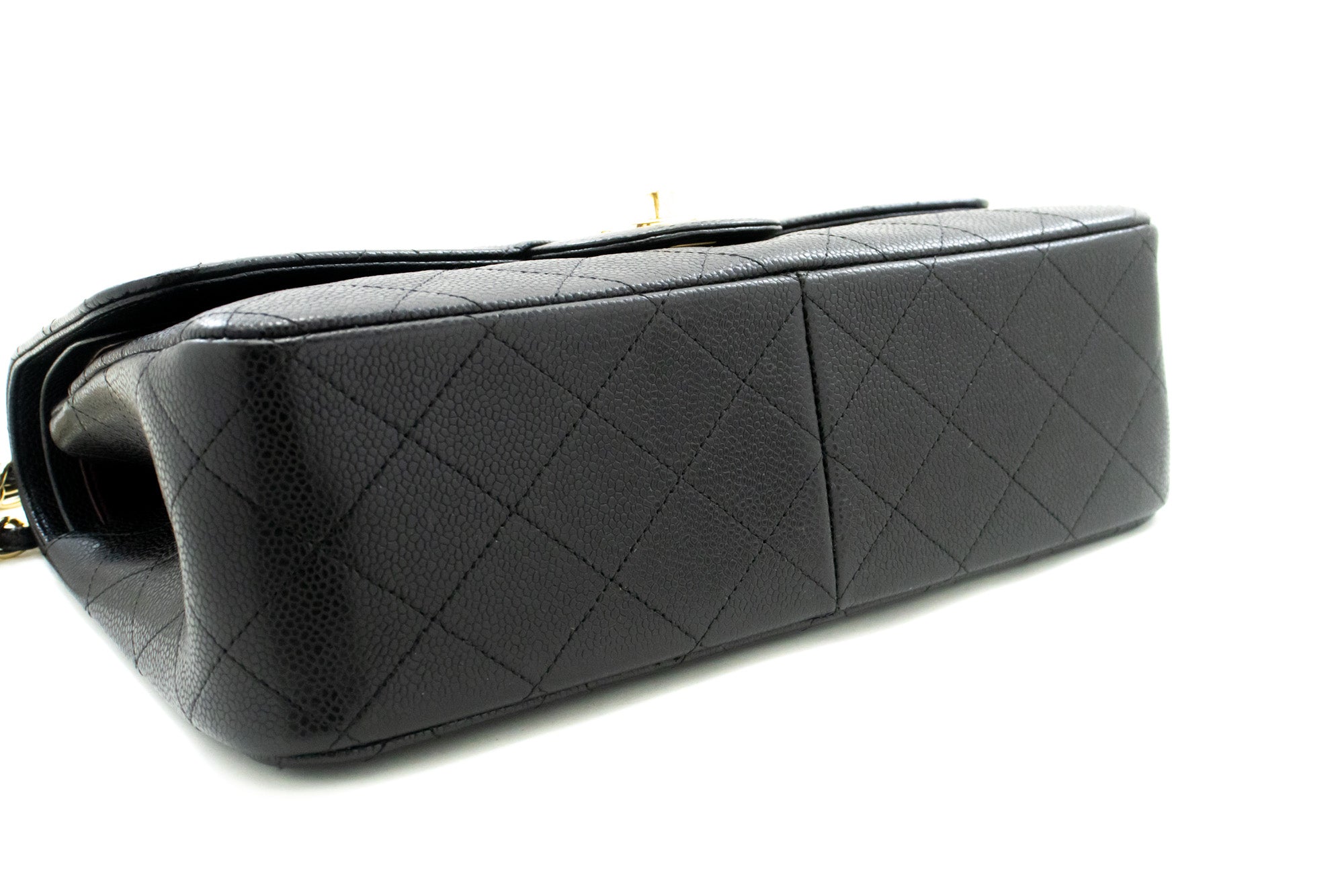 Top Quality Chanel Classic Large 11 Grained Calfskin Chain Shoulder Bag Black