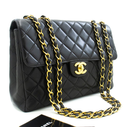 Top Quality Chanel Classic Large 11 Chain Shoulder Bag New Black Lambskin