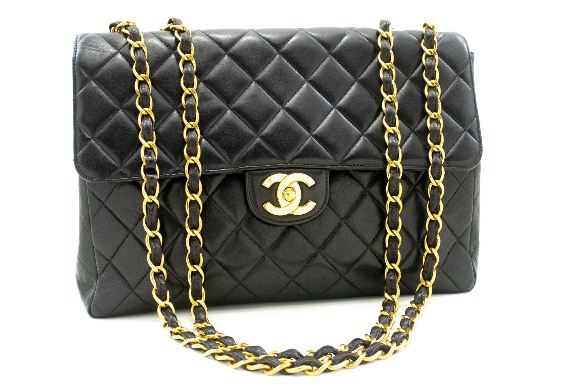 Top Quality Chanel Classic Large 11 Chain Shoulder Bag New Black Lambskin