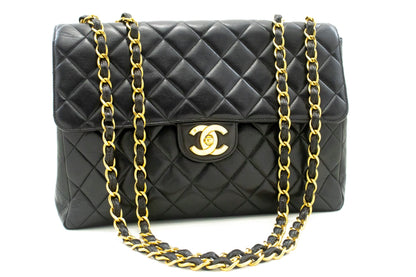 Top Quality Chanel Classic Large 11 Chain Shoulder Bag New Black Lambskin