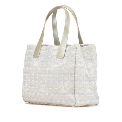 Top Quality Chanel Nylon Leather Tote Bag Beige Gray