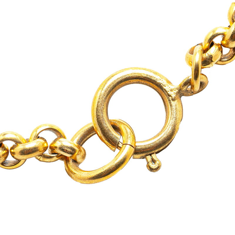Top Quality Chanel Vintage Coco Mark Clover Necklace Gold Plated