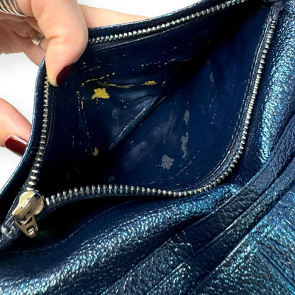 Bvlgari Bvlgari Upcycled Repurposed Bifold Wallet Designer Bvlgari In Glitter Painted Pebbled Leather. Size Small