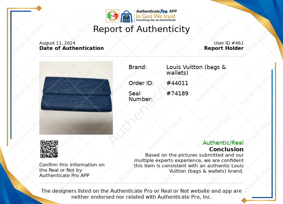 Wallet Luxury Designer By Louis Vuitton. Size: Large