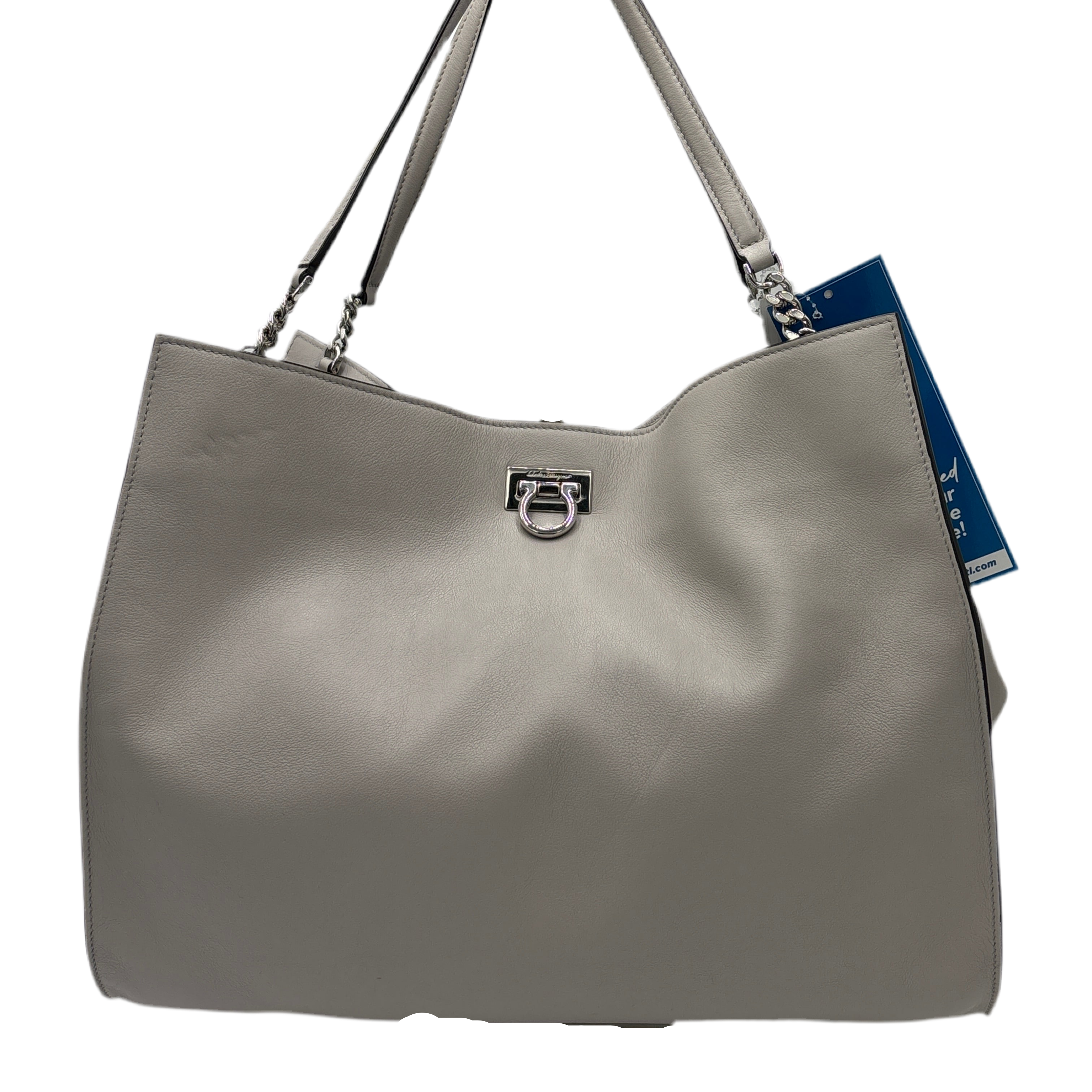 Ferragamo Gancini Clasp Leather Luxury Tote w/ Pouchette