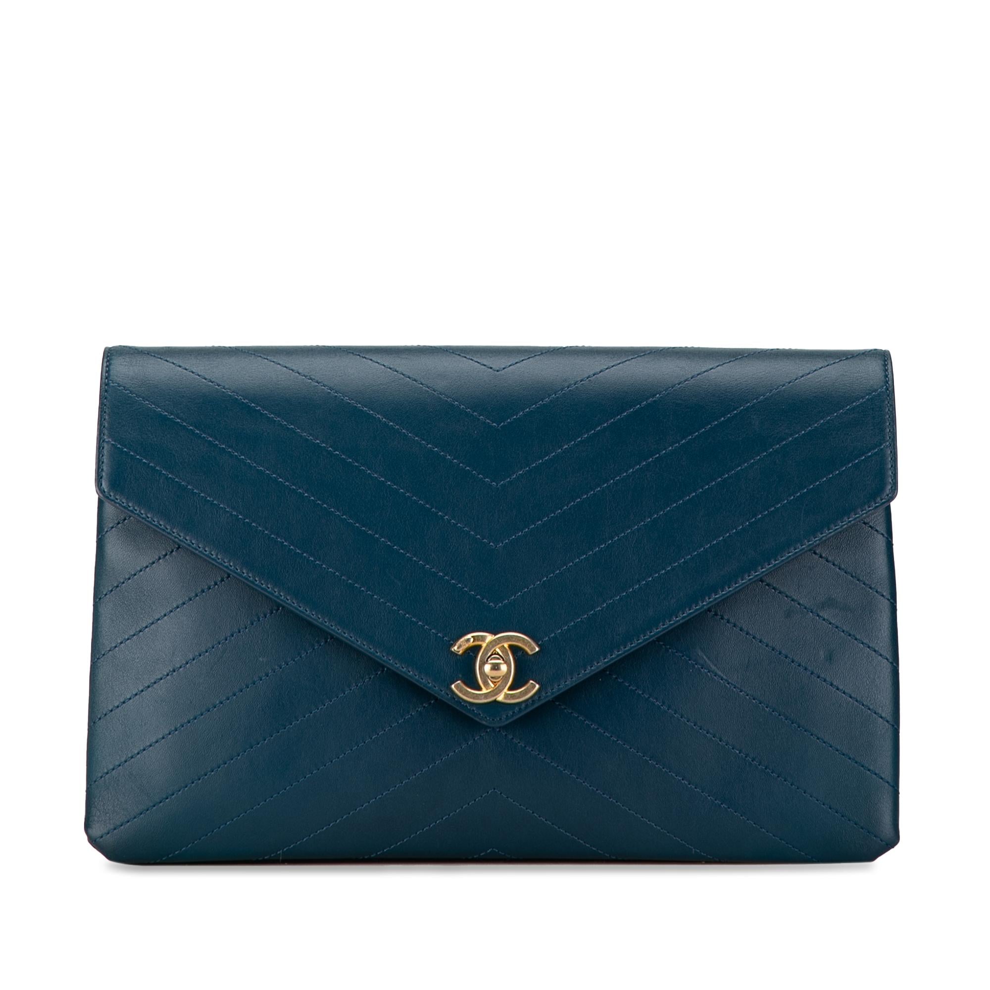 Top Quality Chanel CC Chevron Calfskin Envelope Clutch (SHG-Nah7n1)