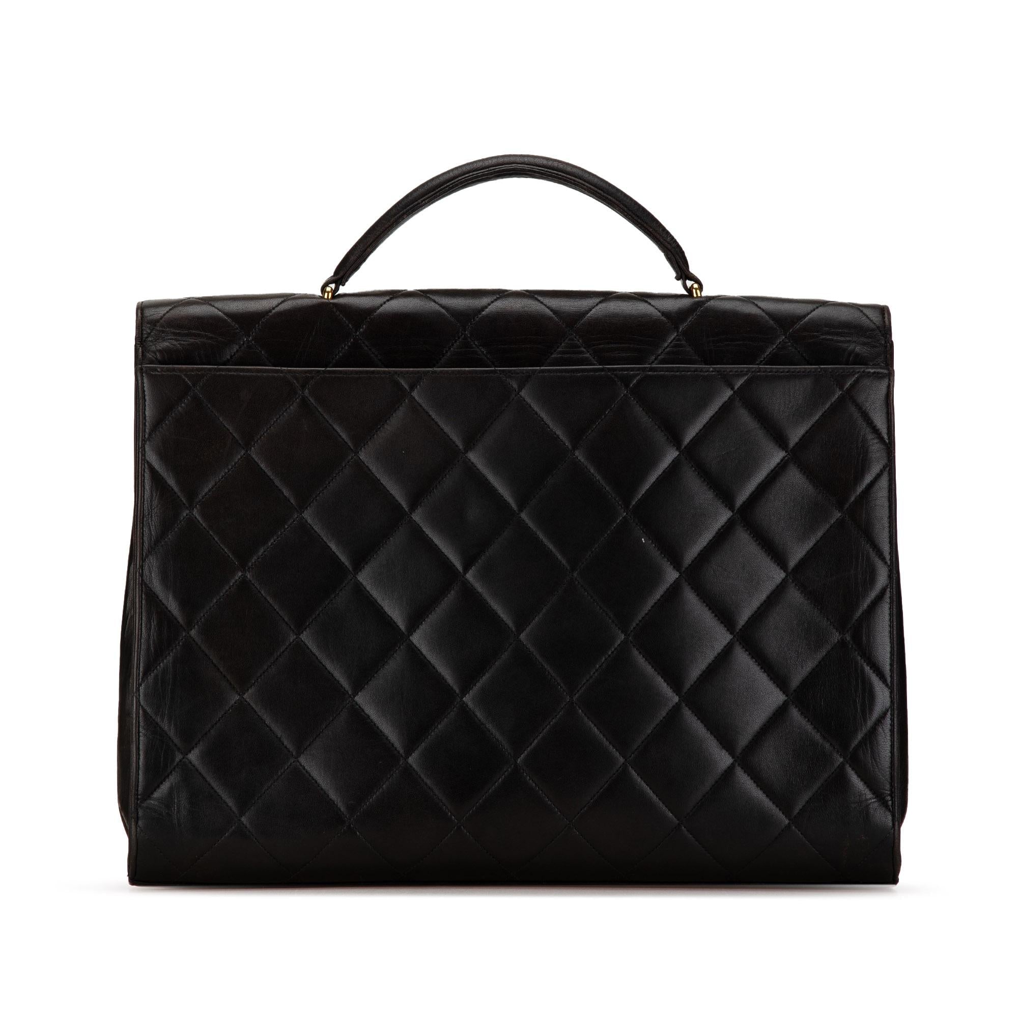 Top Quality Chanel CC Quilted Lambskin Flap Briefcase (SHG-q0A6fi)