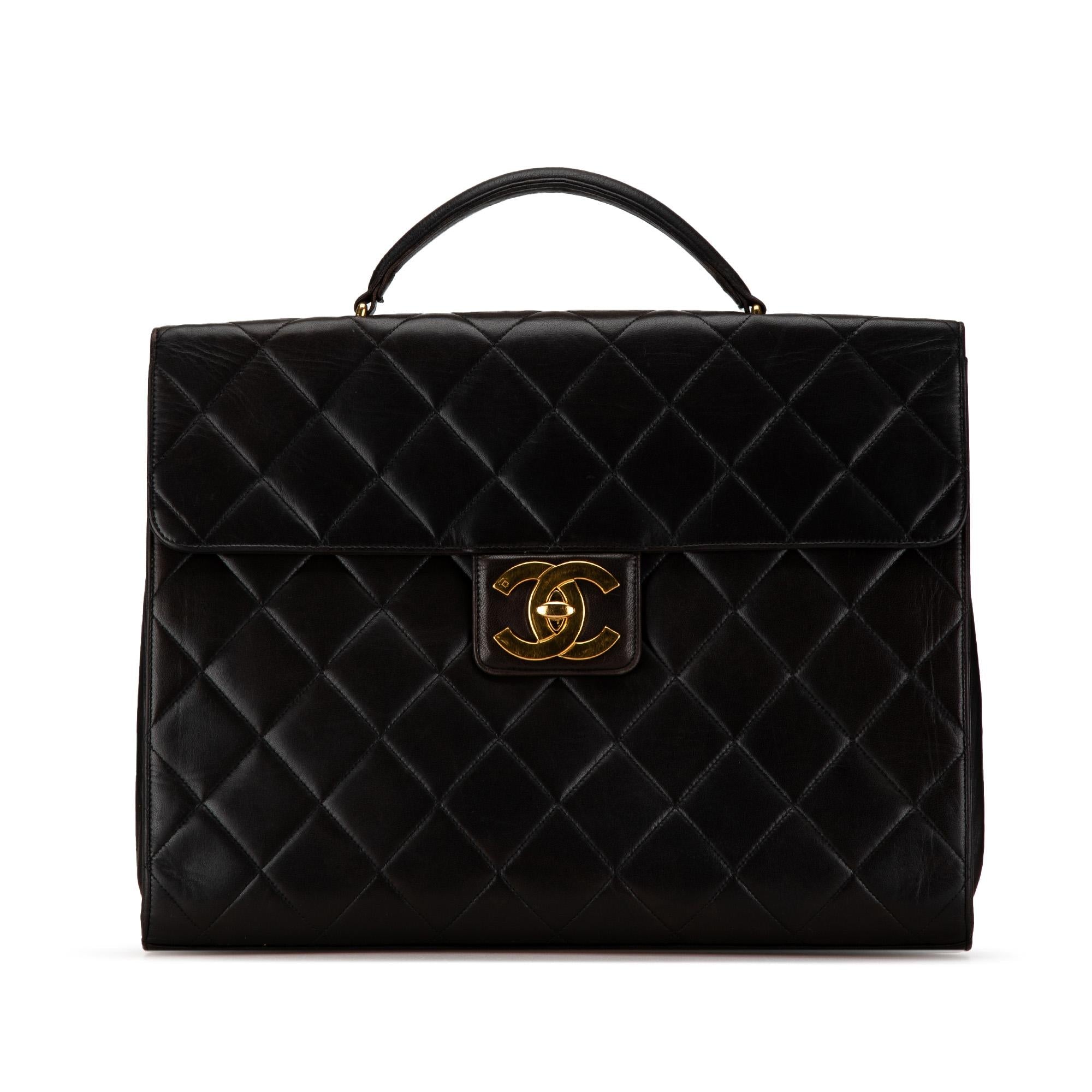 Top Quality Chanel CC Quilted Lambskin Flap Briefcase (SHG-q0A6fi)