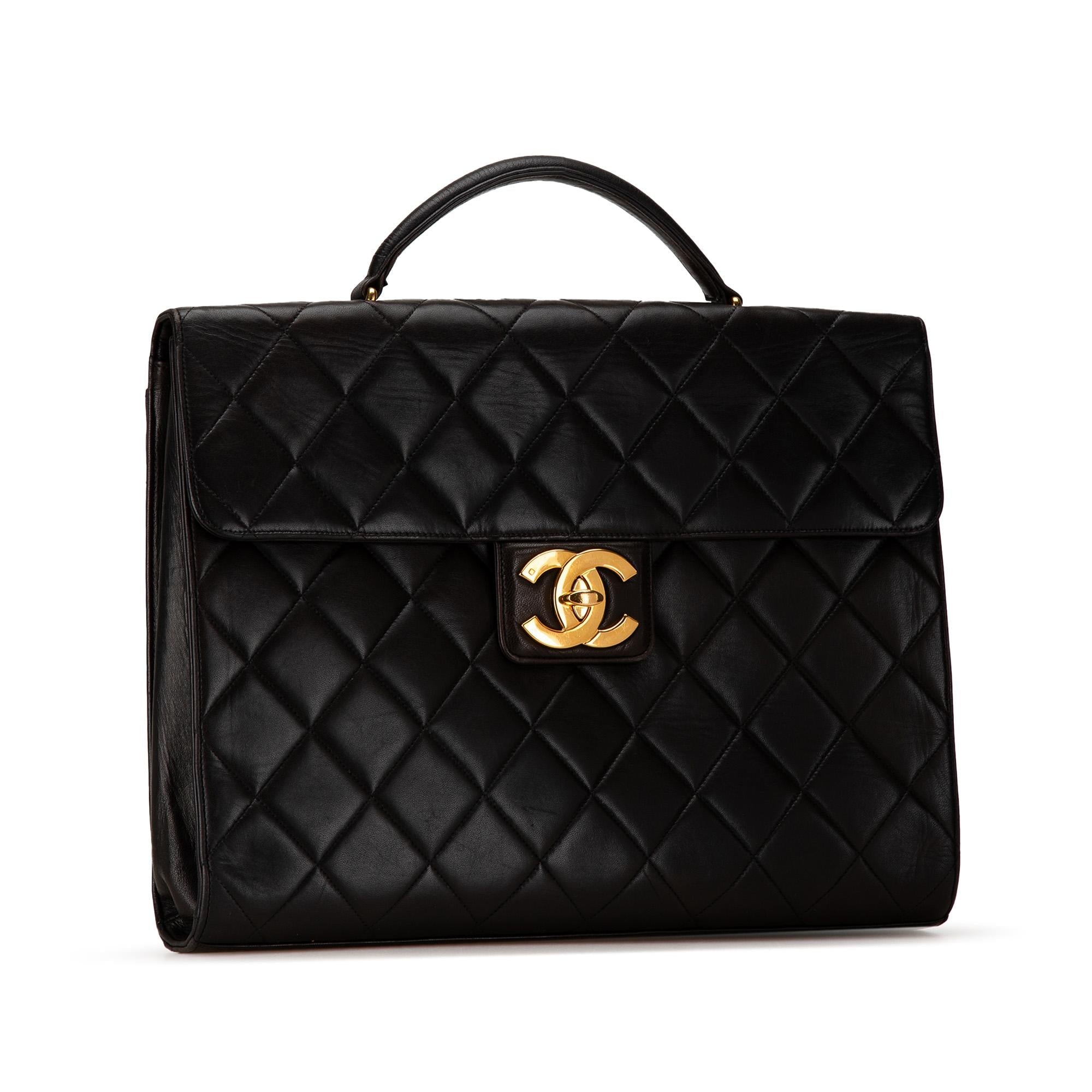Top Quality Chanel CC Quilted Lambskin Flap Briefcase (SHG-q0A6fi)