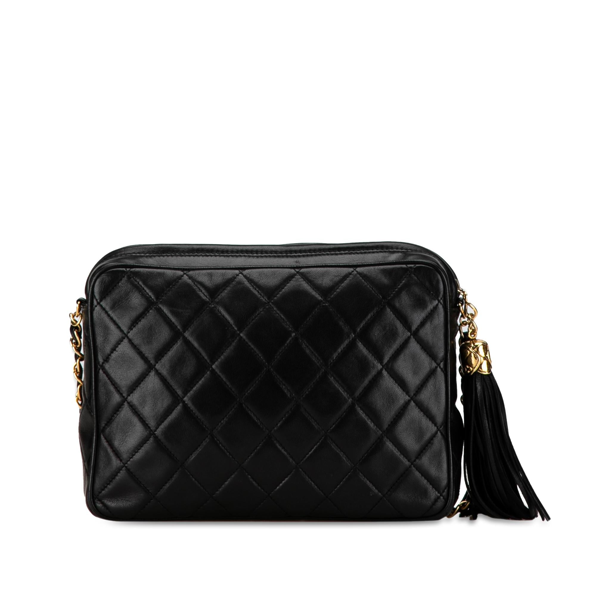 Top Quality Chanel CC Quilted Lambskin Tassel Camera Bag (SHG-TAMQsK)