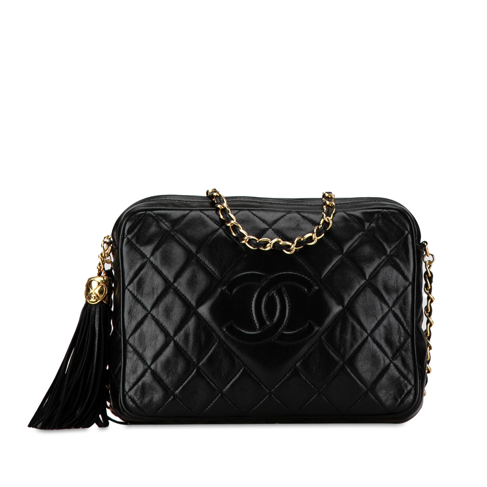 Top Quality Chanel CC Quilted Lambskin Tassel Camera Bag (SHG-TAMQsK)