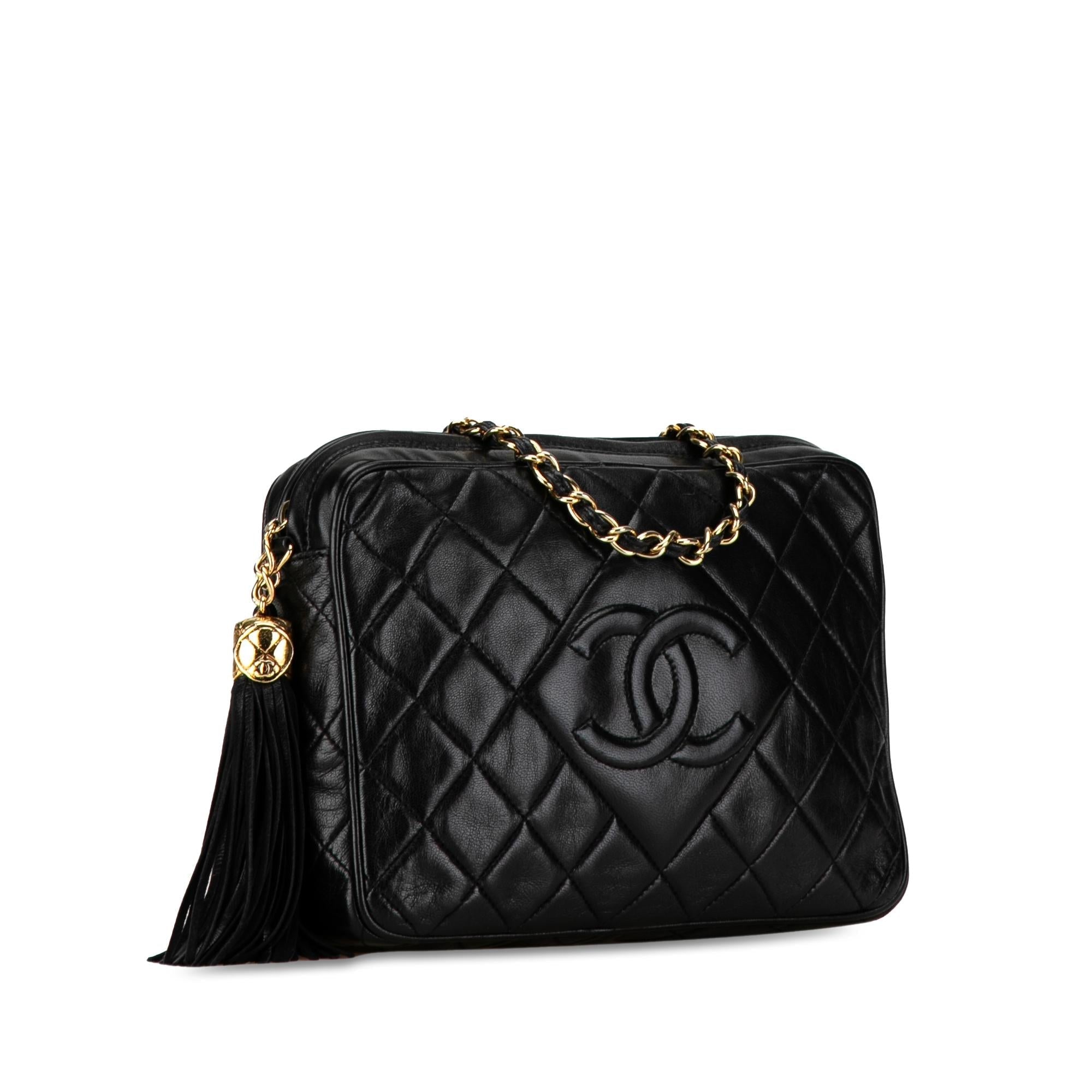 Top Quality Chanel CC Quilted Lambskin Tassel Camera Bag (SHG-TAMQsK)
