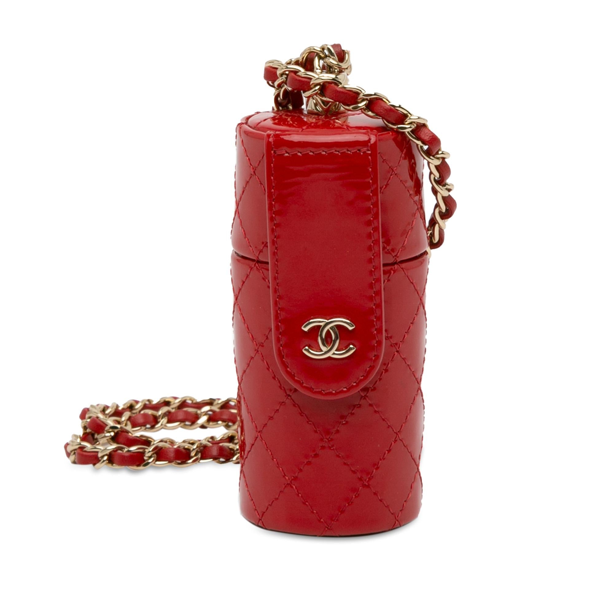 Top Quality Chanel CC Quilted Patent Lipstick Case (SHG-3hfbHz)