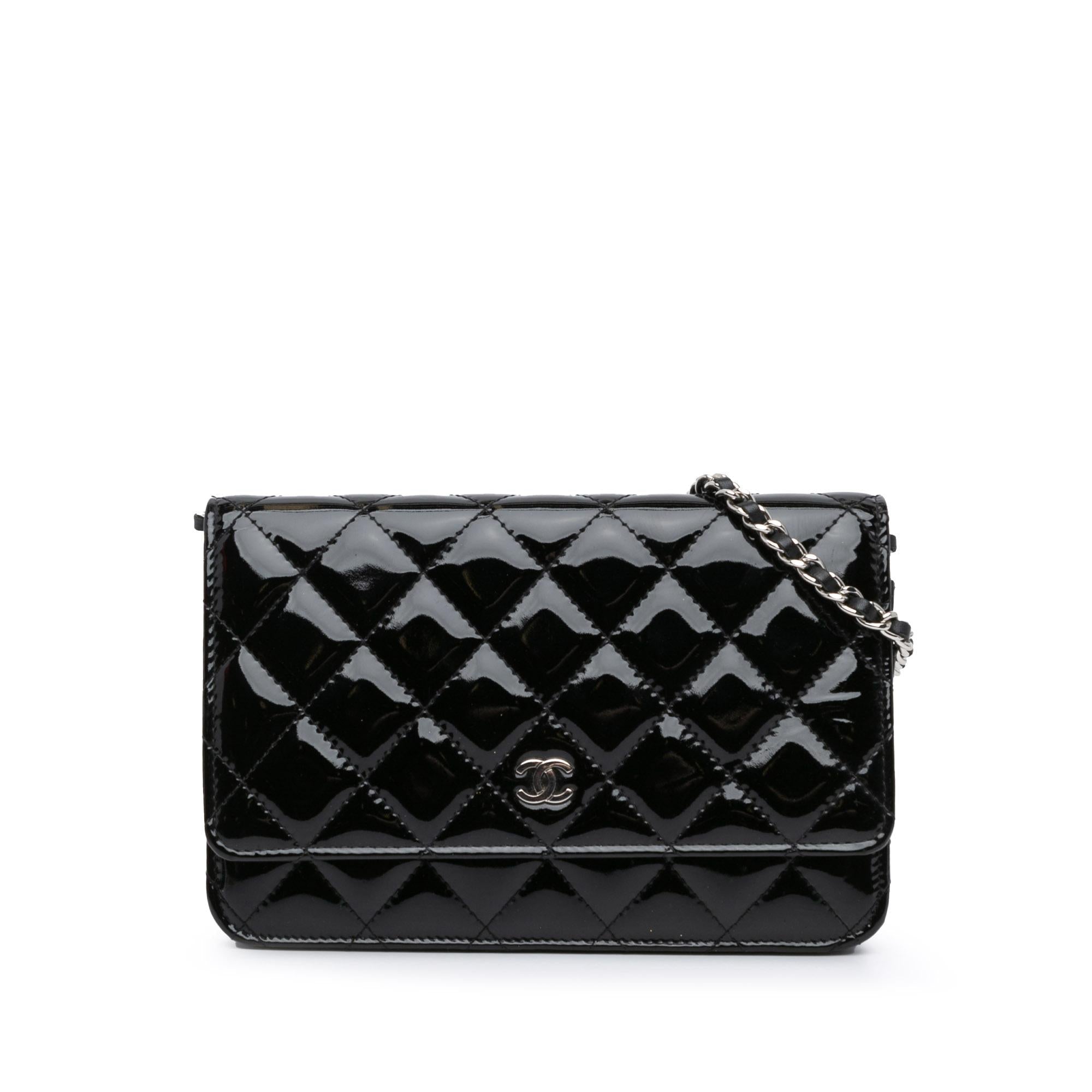 Top Quality Chanel CC Quilted Patent Wallet On Chain (SHG-8sYTvO)