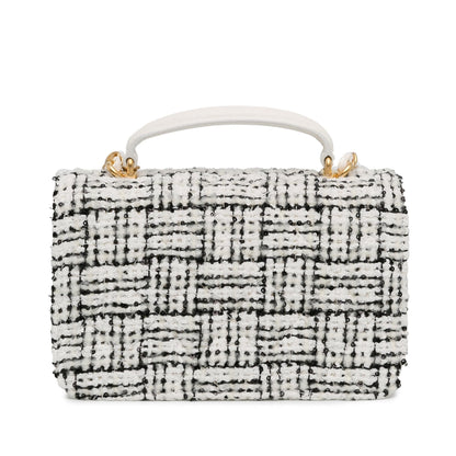 Top Quality Chanel CC Quilted Tweed Top Handle Full Flap (SHG-1PvkH4)