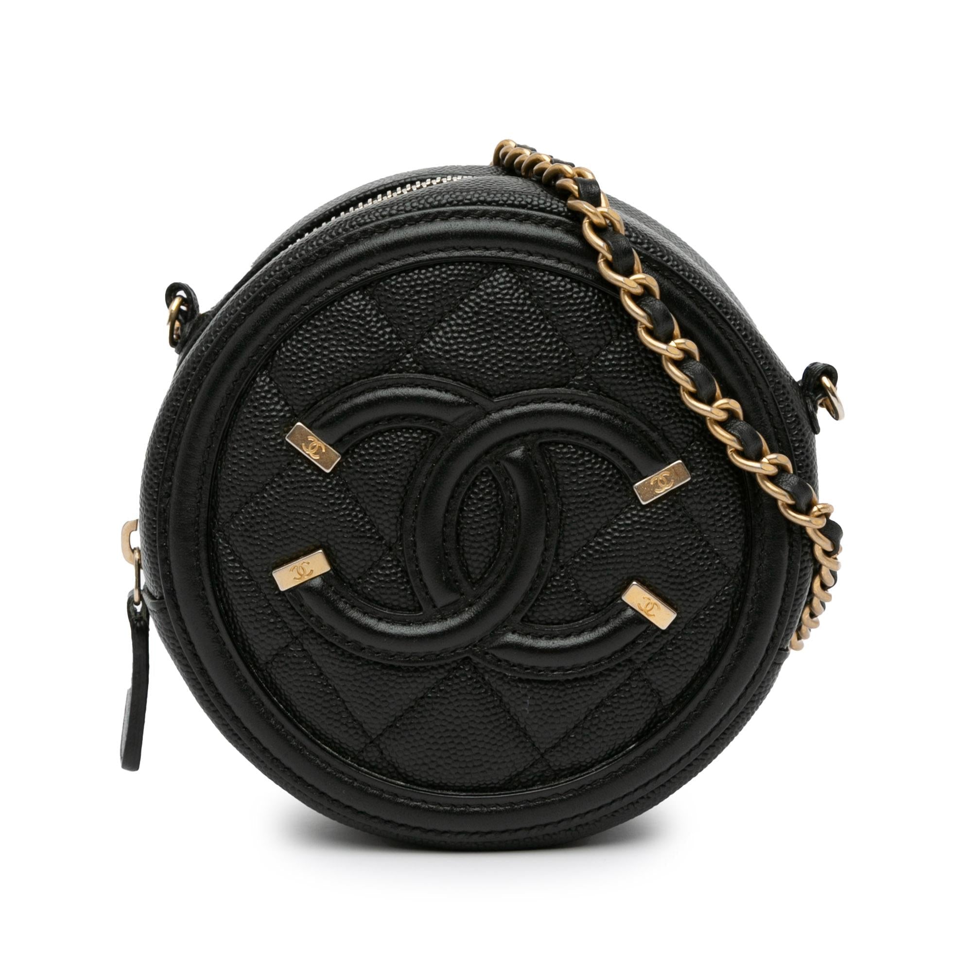 Top Quality Chanel Caviar CC Filigree Round Crossbody (SHG-bEzArR)