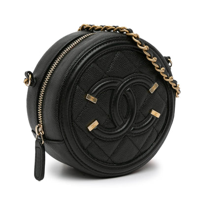 Top Quality Chanel Caviar CC Filigree Round Crossbody (SHG-bEzArR)
