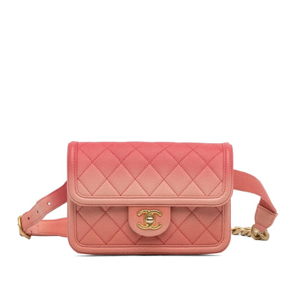 Top Quality Chanel Caviar Sunset On The Sea Flap Belt Bag (SHG-lARDNa)