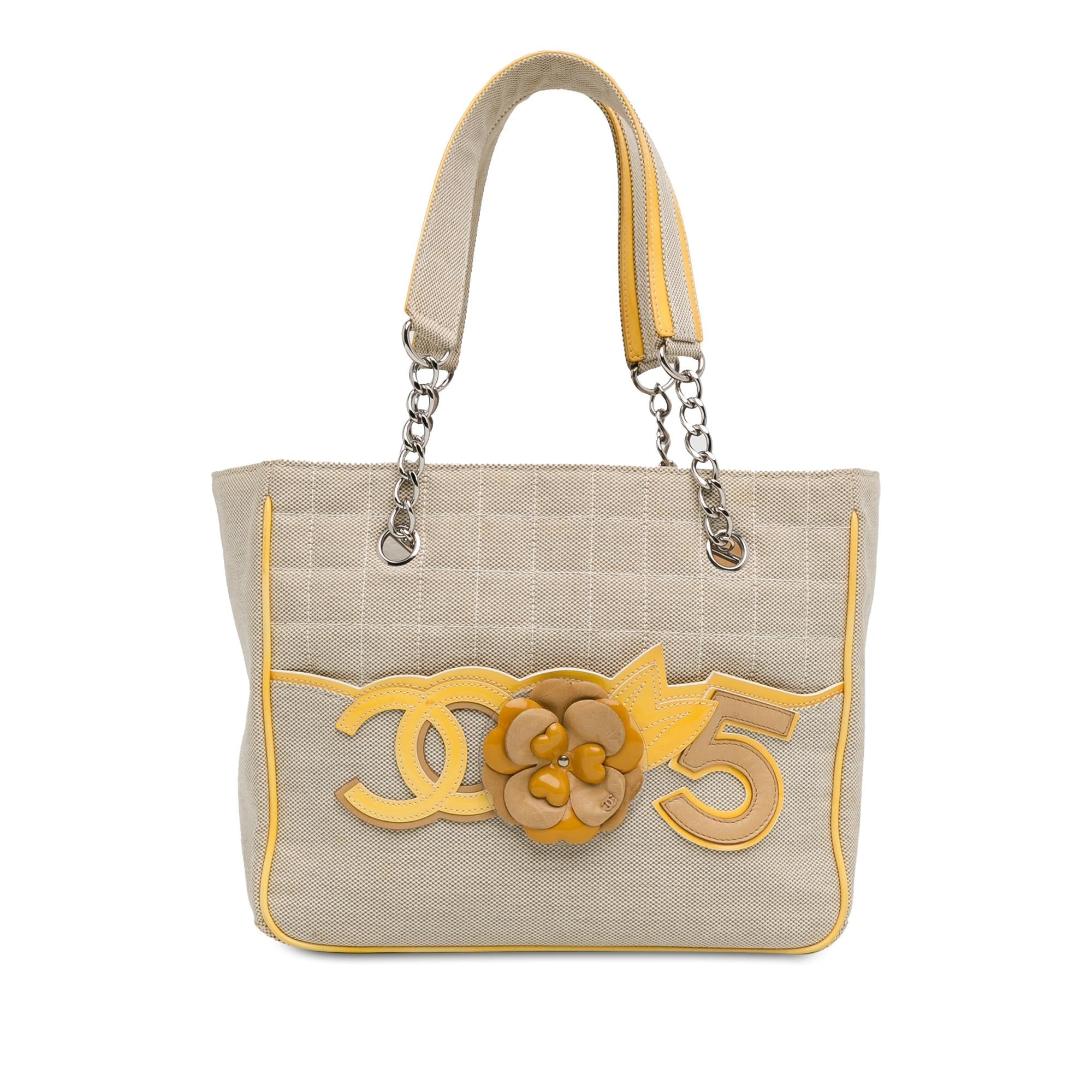 Top Quality Chanel Choco Bar Canvas CC Camellia No. 5 Tote (SHG-2pYBaU)