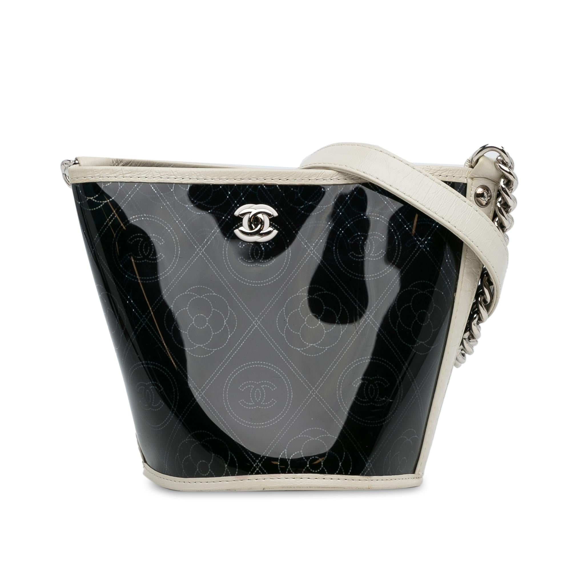 Top Quality Chanel Crumpled Calfskin PVC Camellia Bucket (SHG-xosy4Q)