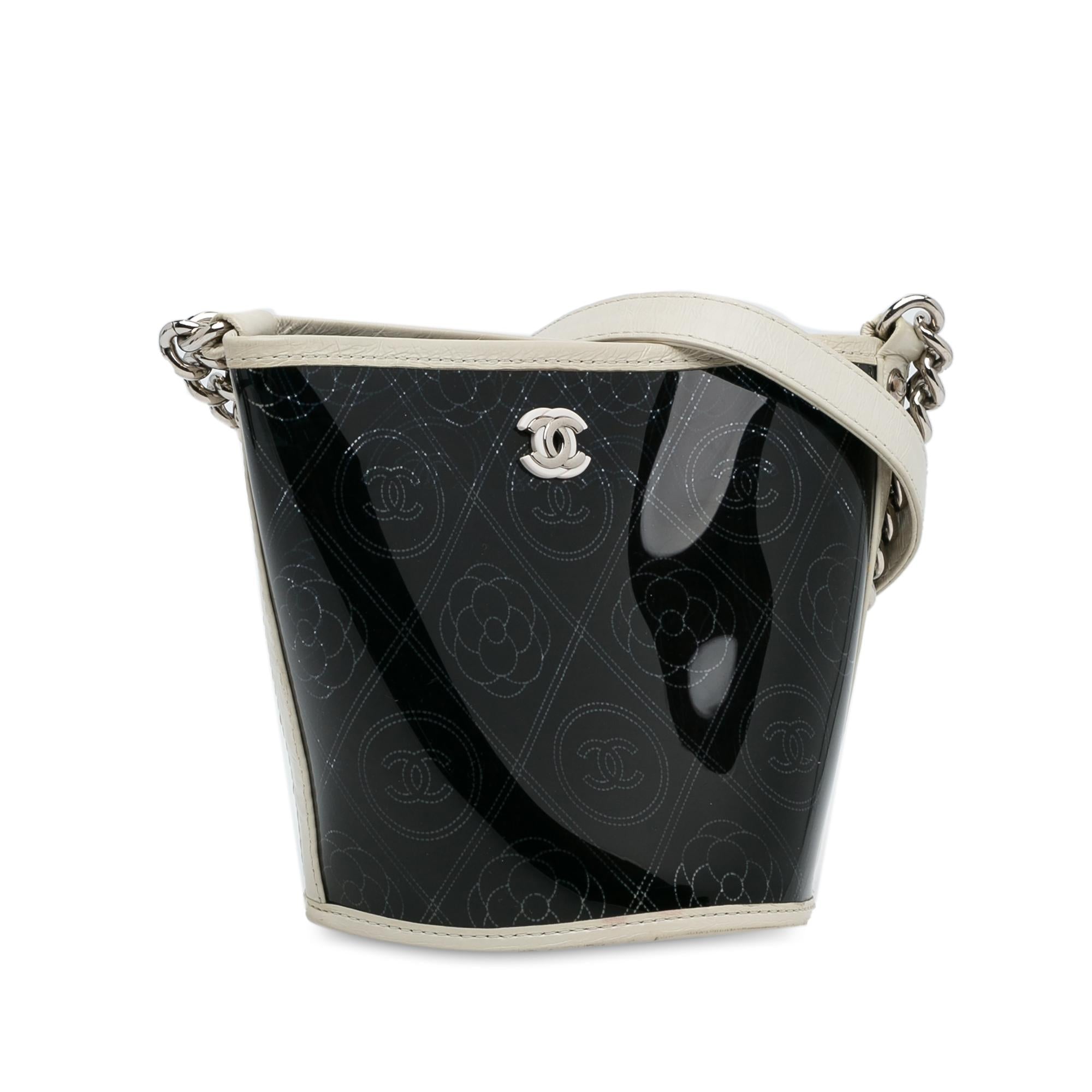 Top Quality Chanel Crumpled Calfskin PVC Camellia Bucket (SHG-xosy4Q)