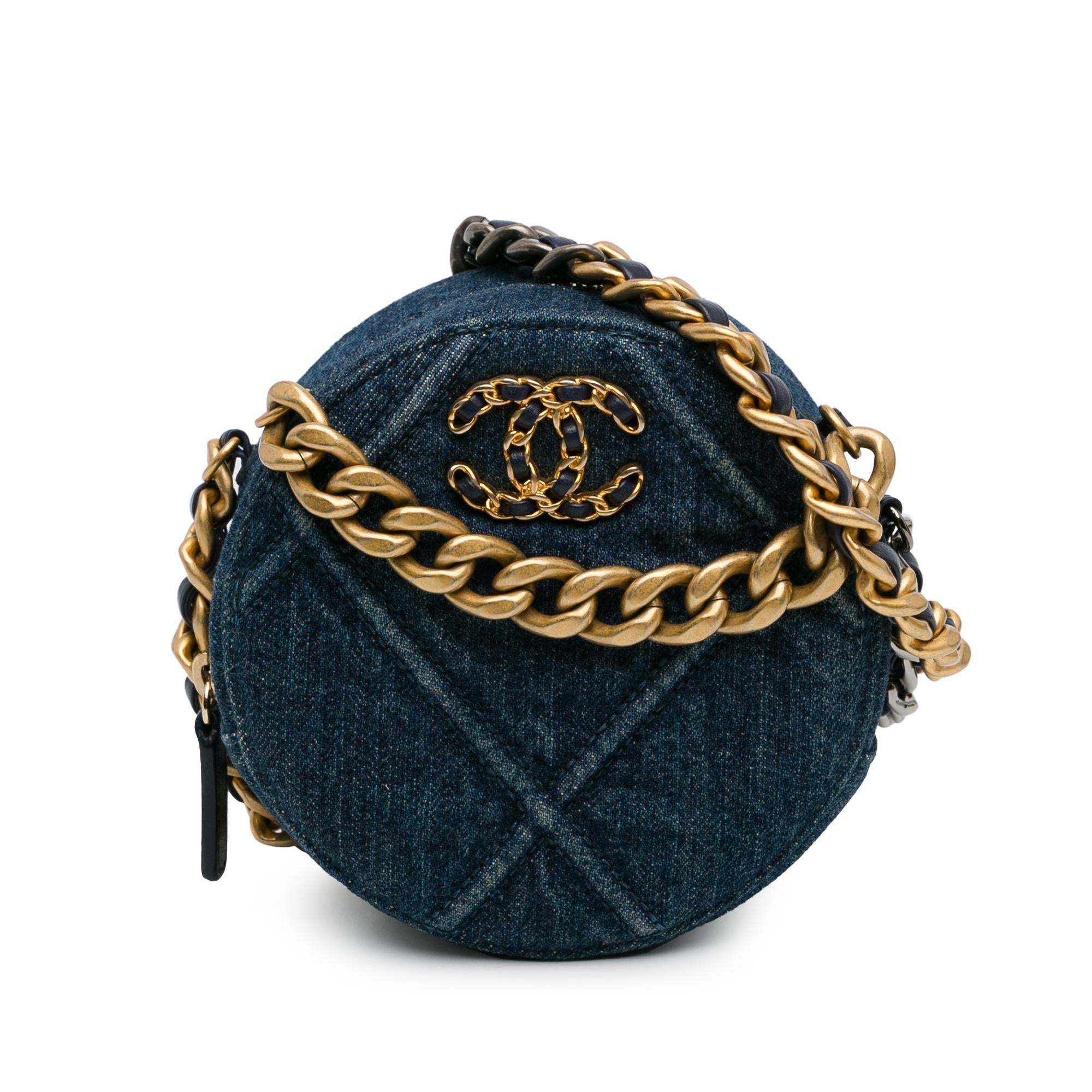 Top Quality Chanel Denim 19 Round Clutch with Chain (SHG-NNHtw0)