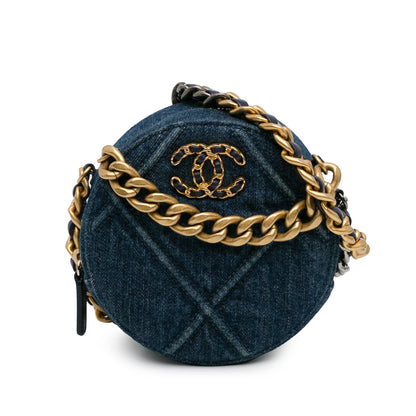 Top Quality Chanel Denim 19 Round Clutch with Chain (SHG-NNHtw0)