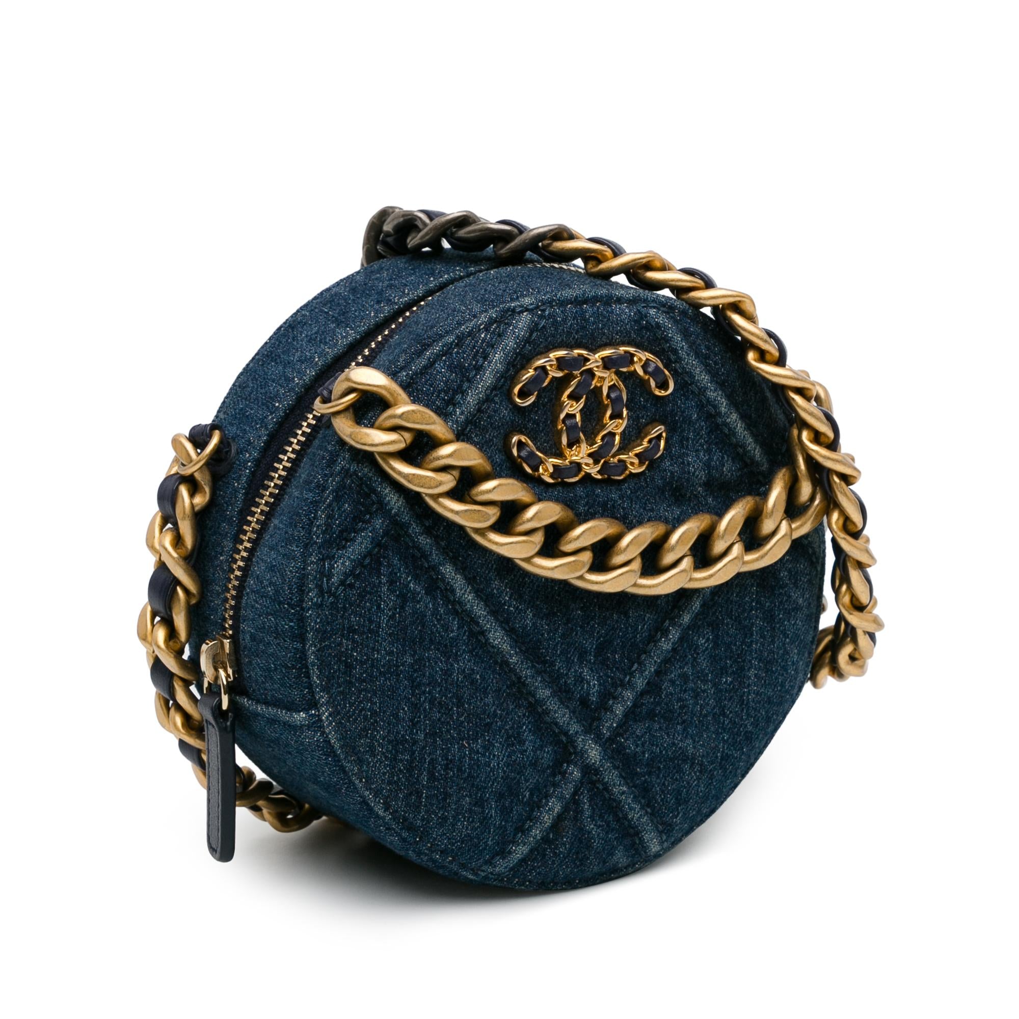 Top Quality Chanel Denim 19 Round Clutch with Chain (SHG-NNHtw0)
