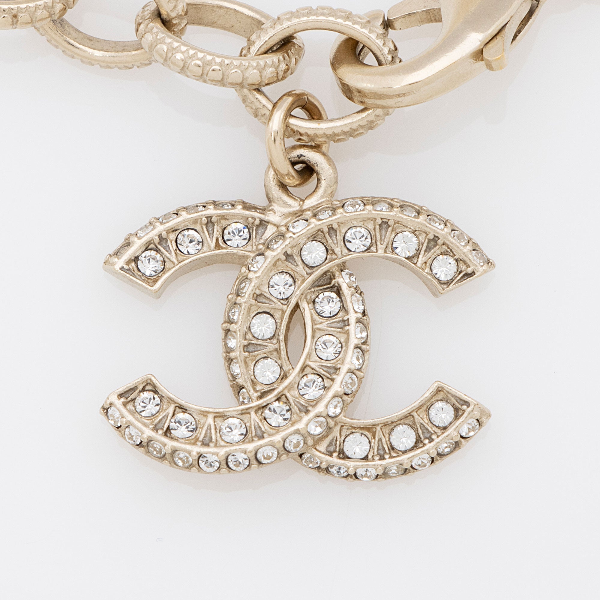 Top Quality Chanel Faux Pearl Crystal CC Bracelet (SHF-cQxYOA)