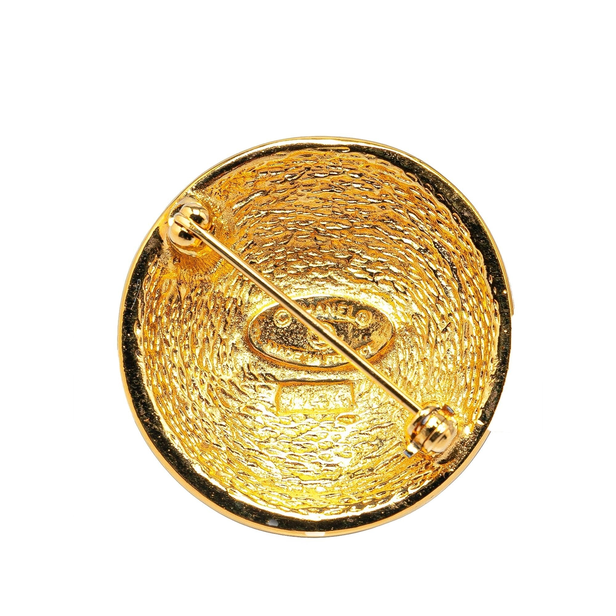 Top Quality Chanel Gold Plated CC Quilted Brooch (SHG-MG017S)