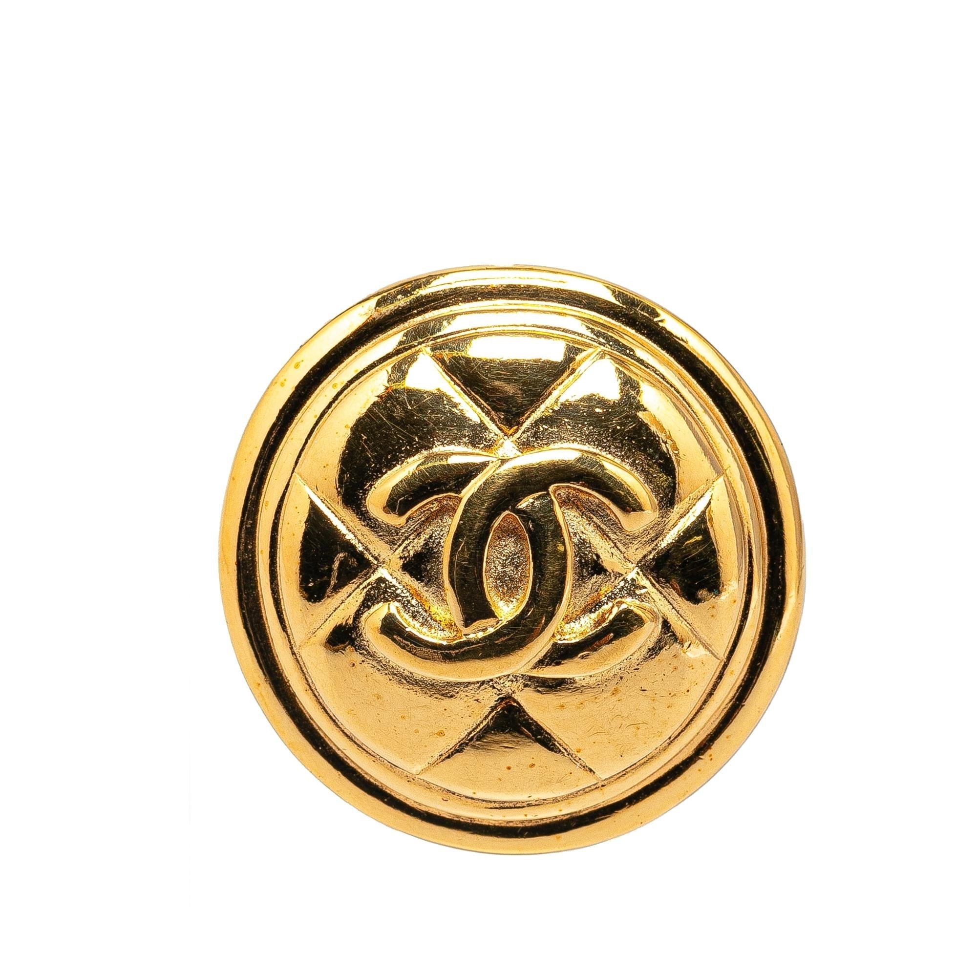 Top Quality Chanel Gold Plated CC Quilted Brooch (SHG-MG017S)