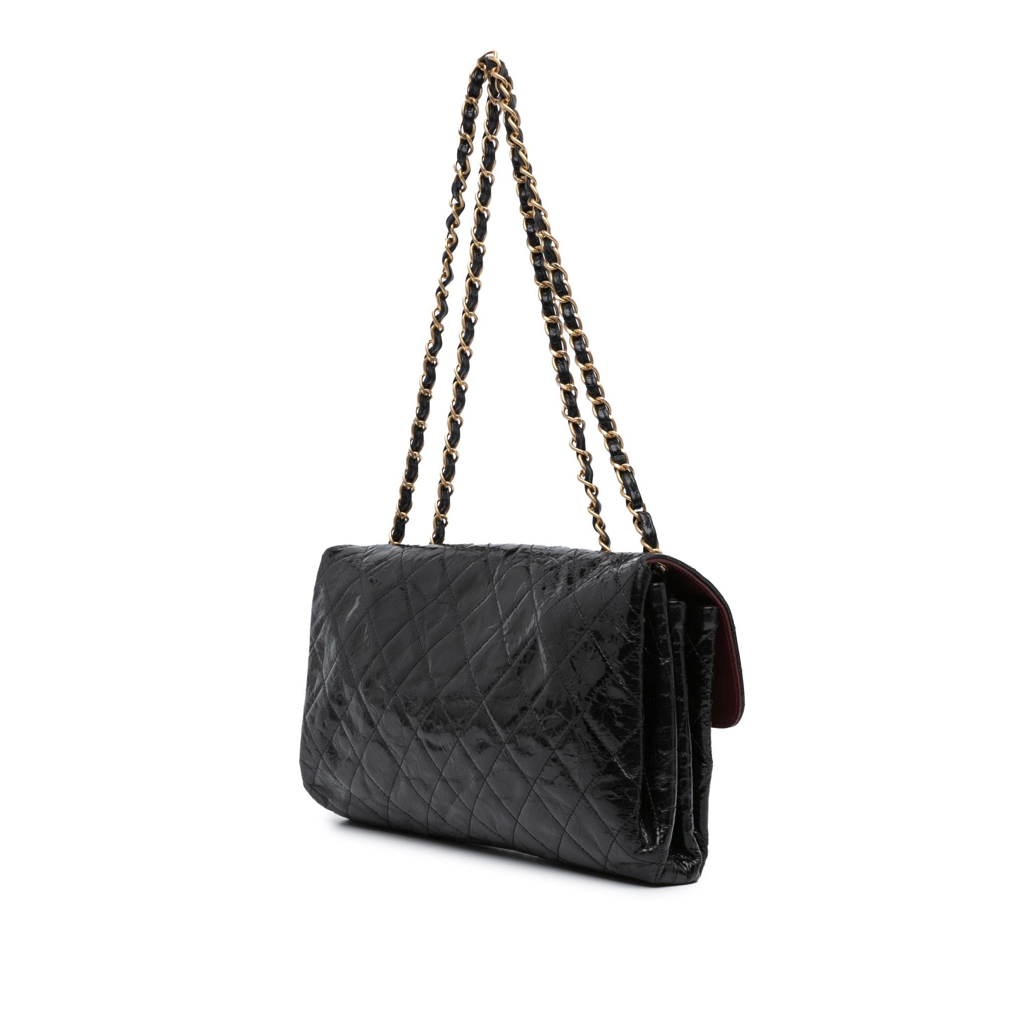 Top Quality Chanel Jumbo Quilted Glazed Calfskin Clams Pocket Flap (SHG-jPBPrw)