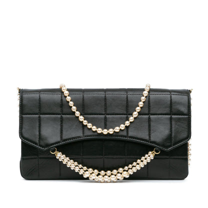 Top Quality Chanel Lambskin Chocolate Bar Pearl Chain Flap (SHG-vnO4Mm)