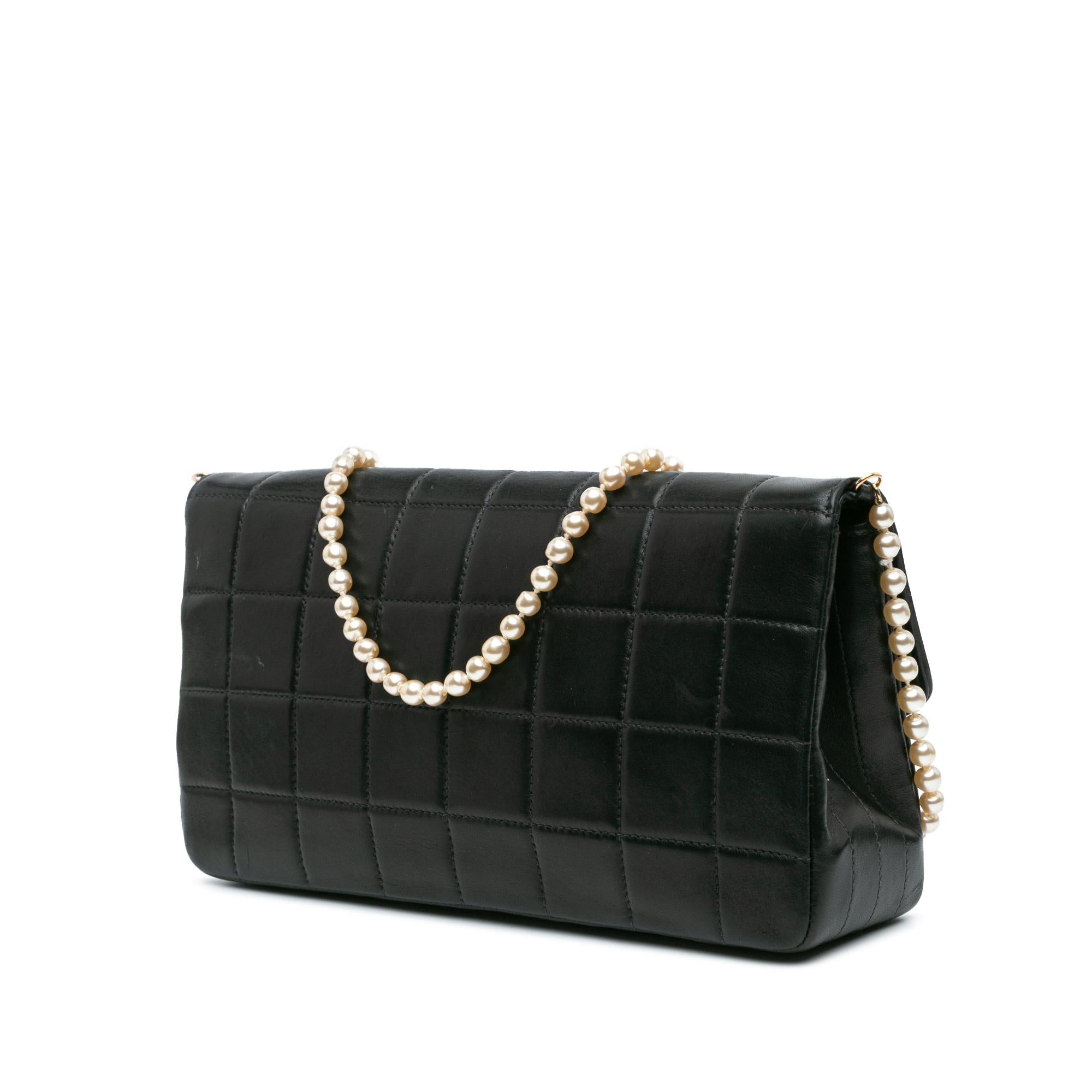Top Quality Chanel Lambskin Chocolate Bar Pearl Chain Flap (SHG-vnO4Mm)