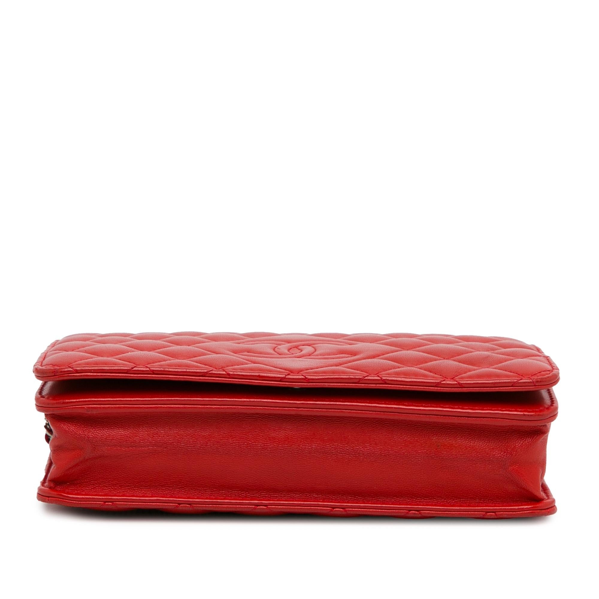 Top Quality Chanel Lambskin Diamond CC Wallet on Chain (SHG-K03AWt)