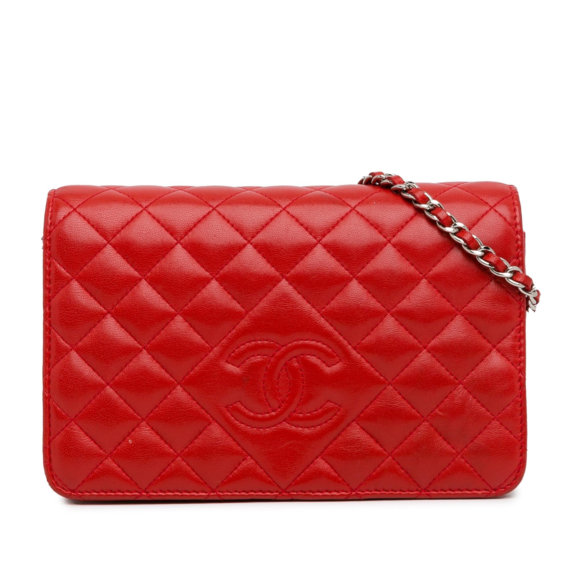 Top Quality Chanel Lambskin Diamond CC Wallet on Chain (SHG-K03AWt)