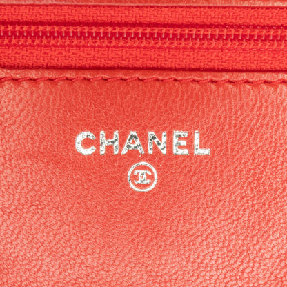 Top Quality Chanel Lambskin Diamond CC Wallet on Chain (SHG-K03AWt)