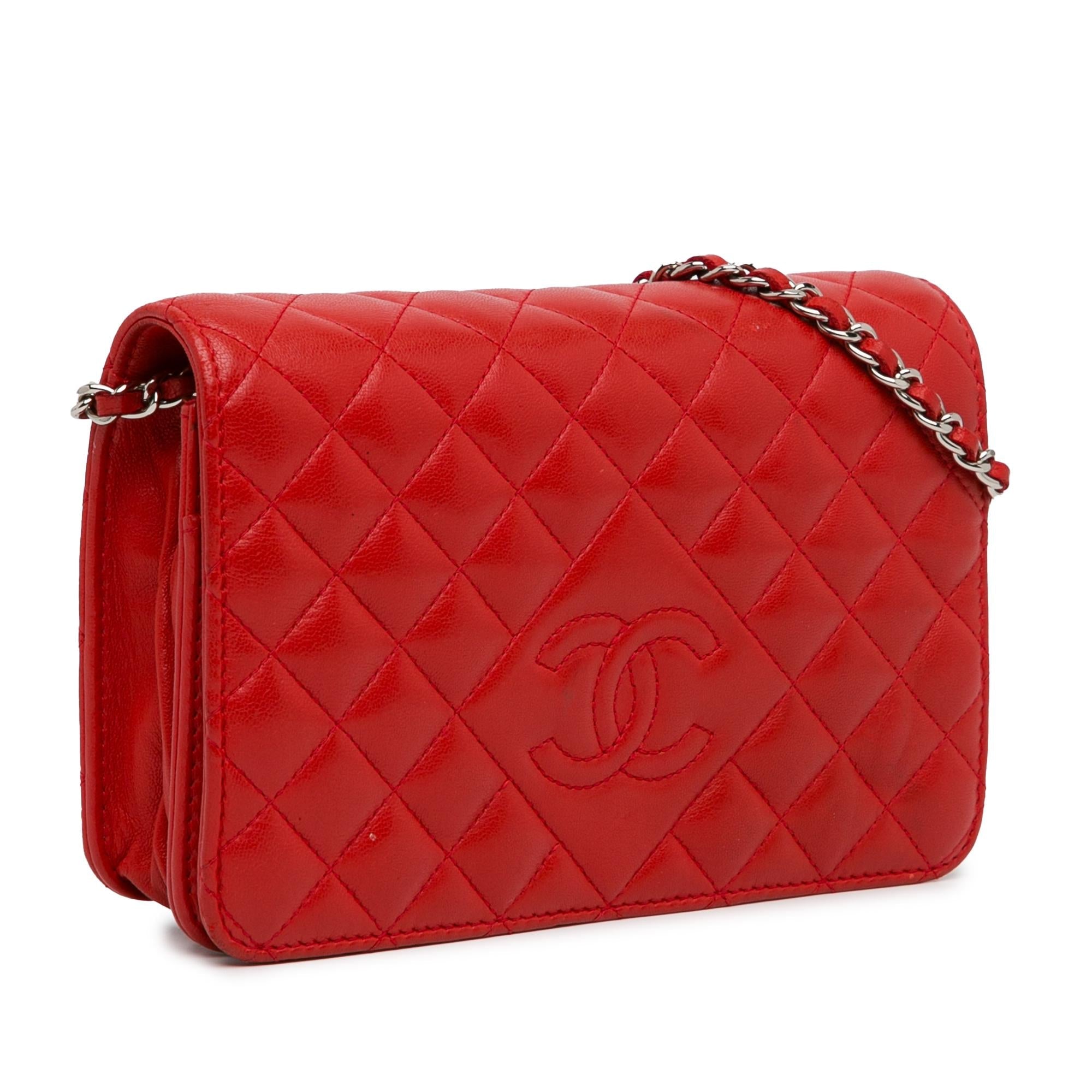 Top Quality Chanel Lambskin Diamond CC Wallet on Chain (SHG-K03AWt)